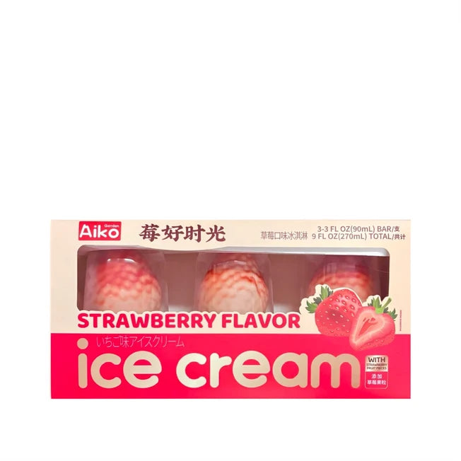 Strawberry Fruit Shape Ice Cream - 24 Count Case