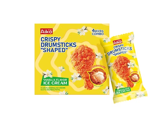 Chicken Drumstick Shape Ice Cream - 24 Count Case
